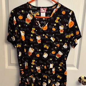 Hello Kitty Halloween scrub top. Like new. Very rare. Darling fun.